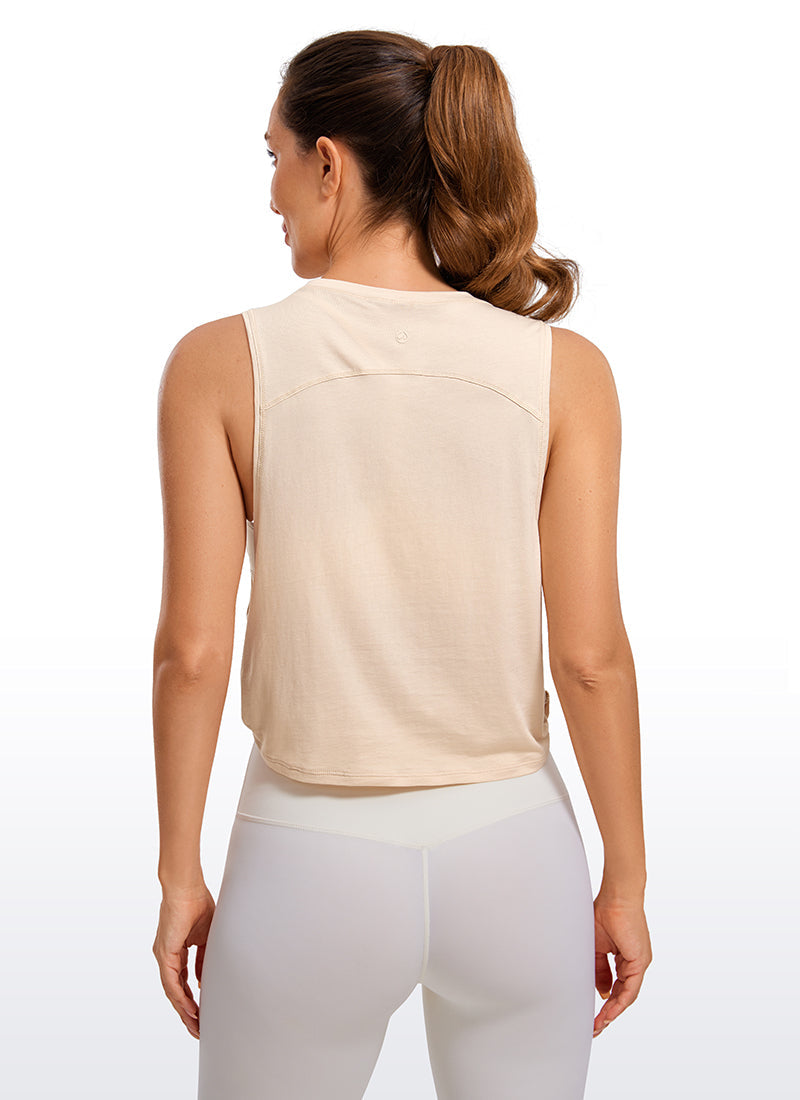 Pima Cotton Crop Tank Deep Armhole