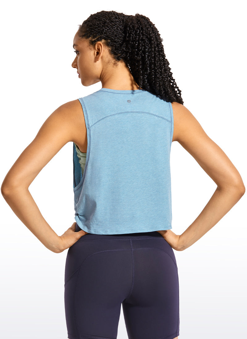 Pima Cotton Crop Tank Deep Armhole