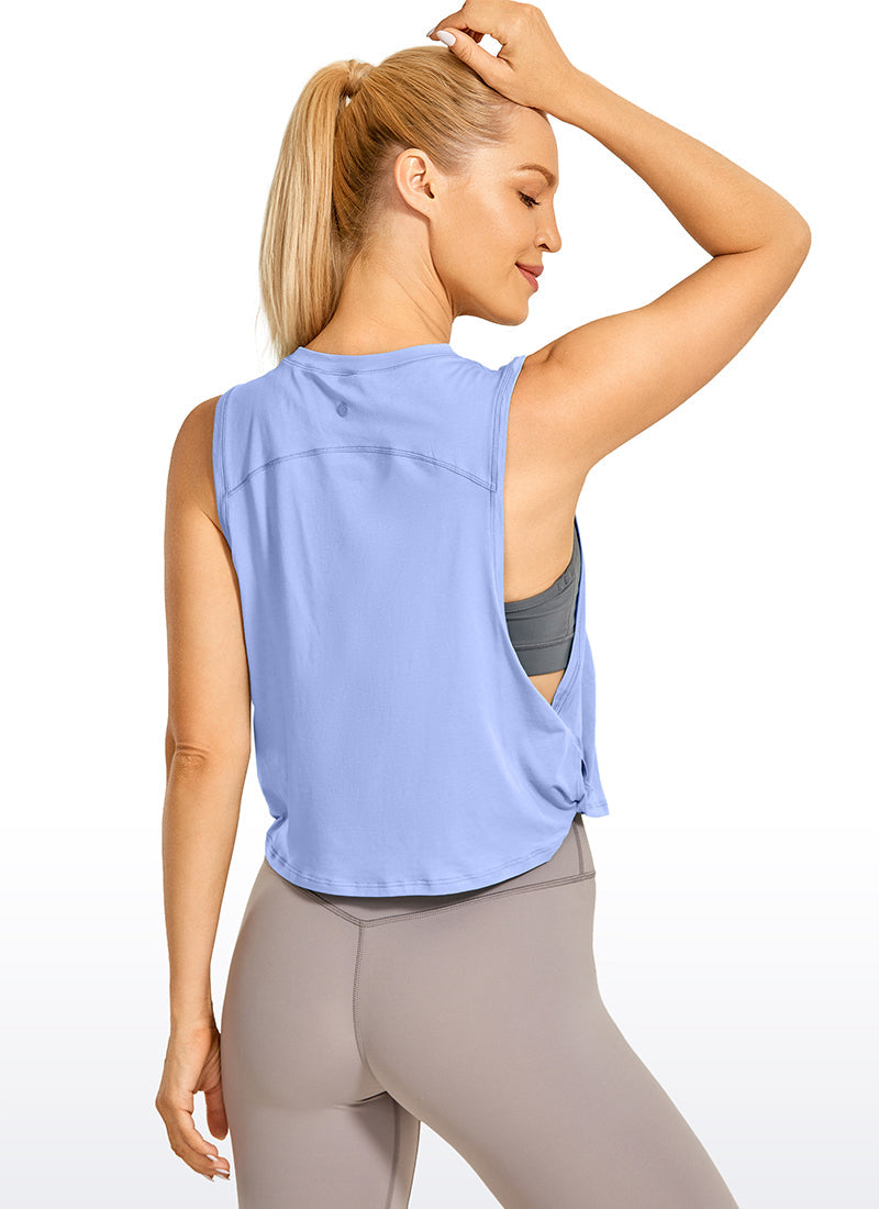 Pima Cotton Crop Tank Deep Armhole