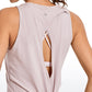 Pima Cotton Tank Split Open Back