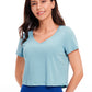 Pima Cotton Short Sleeve Cropped  V-neckline