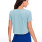 Pima Cotton Short Sleeve Cropped  V-neckline