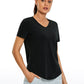 Pima Cotton Yoga Short Sleeves V-Neck