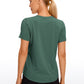 Pima Cotton Yoga Short Sleeves V-Neck