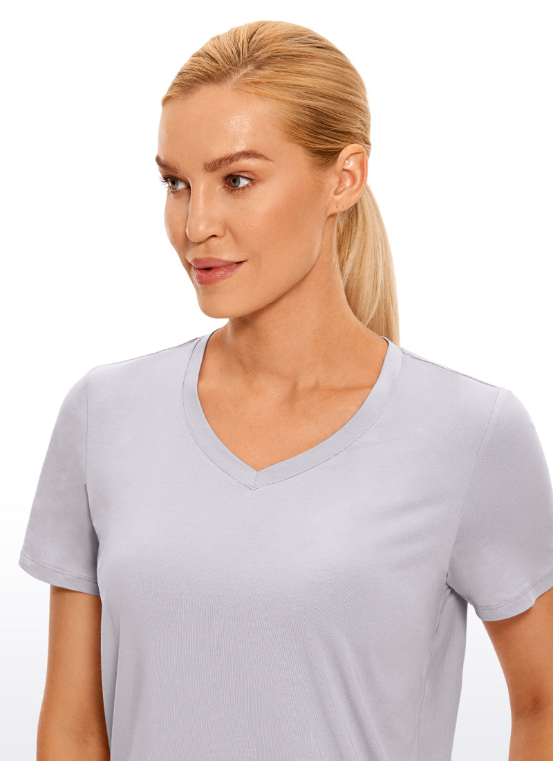 Pima Cotton Yoga Short Sleeves V-Neck