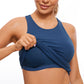 Butterluxe Hip Length Built-in Bra Tanks High Neck