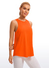 Pima Cotton High Neck Tank Split Open Back