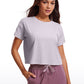 Pima Cotton Short Sleeves Cropped Crew Neck