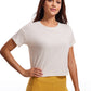 Pima Cotton Short Sleeves Cropped Crew Neck