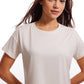 Pima Cotton Short Sleeves Cropped Crew Neck