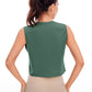 Pima Cotton Cropped Tank Tops Crew Neck