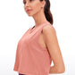 Pima Cotton Cropped Tank Tops Crew Neck