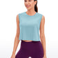 Pima Cotton Cropped Tank Tops Crew Neck