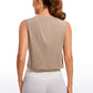 Pima Cotton Cropped Tank Tops Crew Neck