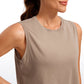 Pima Cotton Cropped Tank Tops Crew Neck