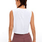 Pima Cotton Cropped Tank Tops Crew Neck