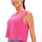 Pima Cotton Cropped Tank Tops Crew Neck