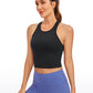 Ribbed High-Neck Racerback Crop Top