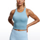 Seamless Ribbed Longline High Neck Crop Tank Racerback