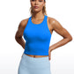 Ribbed High-Neck Racerback Crop Top