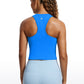 Seamless Ribbed Longline High Neck Crop Tank Racerback