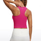 Seamless Ribbed Longline High Neck Crop Tank Racerback