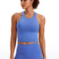 Seamless Ribbed Longline High Neck Crop Tank Racerback