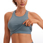 Ribbed High-Neck Racerback Crop Top