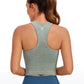 Ribbed High-Neck Racerback Crop Top