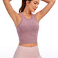 Ribbed High-Neck Racerback Crop Top