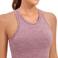 Seamless Ribbed Longline High Neck Crop Tank Racerback