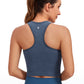 Seamless Ribbed Longline High Neck Crop Tank Racerback