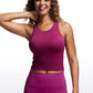 Seamless Ribbed Longline High Neck Crop Tank Racerback