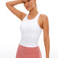 Ribbed High-Neck Racerback Crop Top