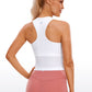 Ribbed High-Neck Racerback Crop Top