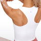 Seamless Ribbed Longline High Neck Crop Tank Racerback