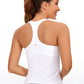 Butterluxe Waist Length Built-in Bra Tank Racerback