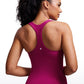 Butterluxe Waist Length Built-in Bra Tank Racerback