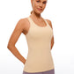 Butterluxe Hip-Length Built in Bra Racerback Tank