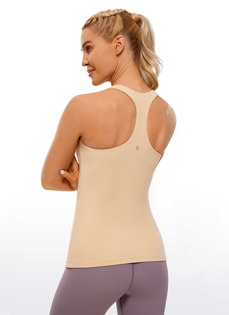 Butterluxe Hip-Length Built in Bra Racerback Tank