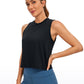 Pima Cotton High Neck Cropped Tank Tops