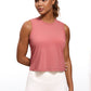 Pima Cotton High Neck Cropped Tank Tops