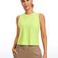 Pima Cotton High Neck Cropped Tank Tops