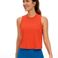 Pima Cotton High Neck Cropped Tank Tops