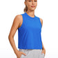 Pima Cotton High Neck Cropped Tank Tops