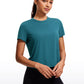 Pima Cotton Short Sleeves Cropped High Neck