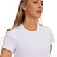 Pima Cotton Short Sleeves Cropped High Neck