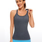 Seamless Ribbed Hip Length Tanks Racerback