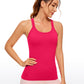 Seamless Ribbed Hip Length Tanks Racerback