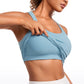 Seamless Ribbed Waist Length Racerback Built in Bra Tanks